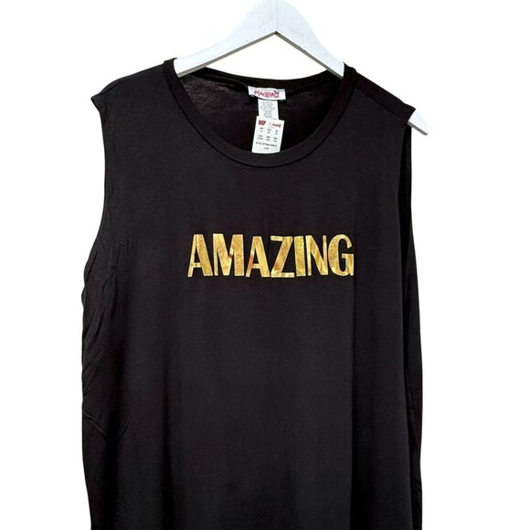 MadRag Sleeveless Top Amazing Graphic Tee Size 2XL Black Gold NWT - Picture 6 of 7